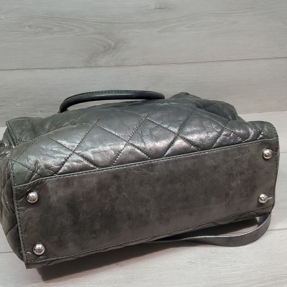 Michael Kors Hamilton Large Tote  Gunmetal  Quilted Leather bag - Picture 5 of 13